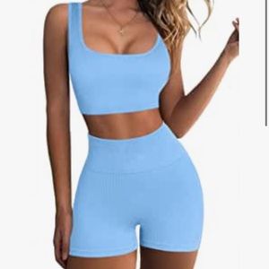 Sky blue workout set